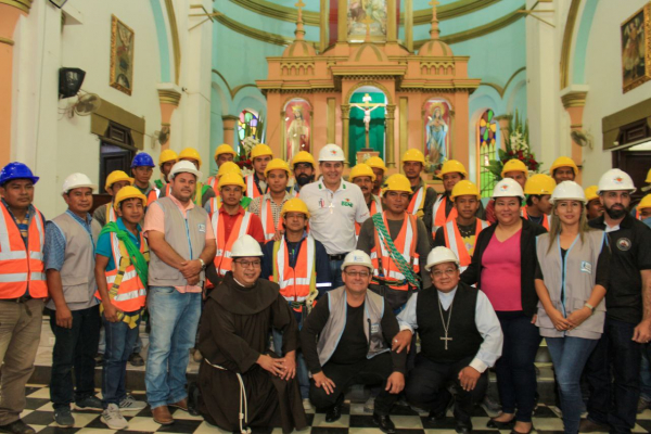 Gobernador inició la rehabilitación de la Catedral de Trinidad, patrimonio cultural del Beni
